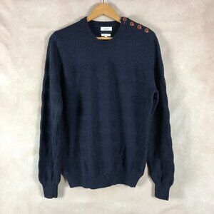 AIGLE 1853 Men's Blue Merino Wool Sweater Size LARGE